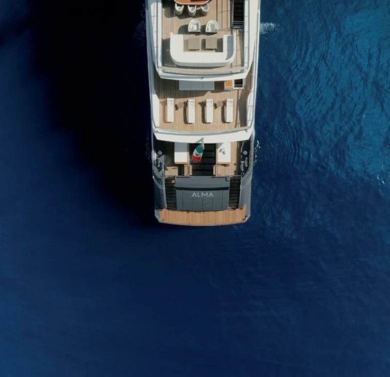 a satellite in space aboard MY ALMA Yacht for Sale