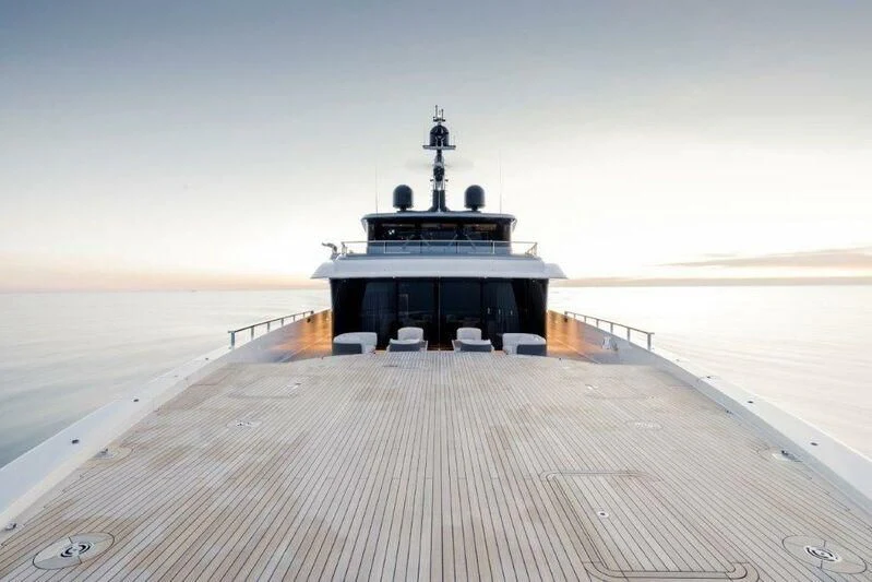 a building on a dock aboard MY ALMA Yacht for Sale
