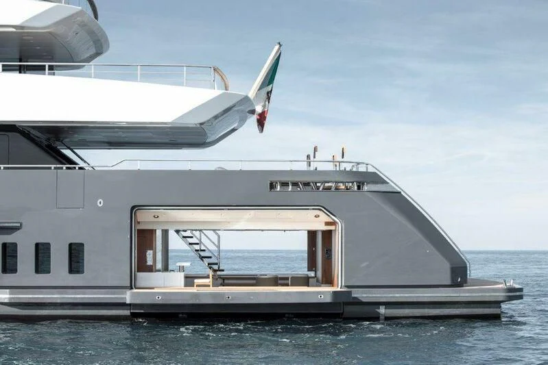 a large boat on the water aboard MY ALMA Yacht for Sale
