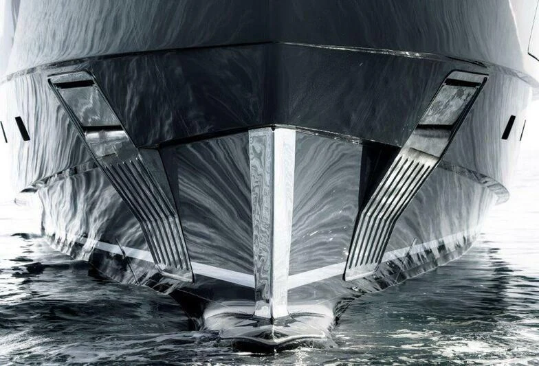 a large boat in the water aboard MY ALMA Yacht for Sale