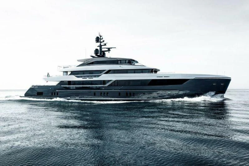 a large ship on the water aboard MY ALMA Yacht for Sale