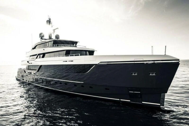 a large boat on the water aboard MY ALMA Yacht for Sale