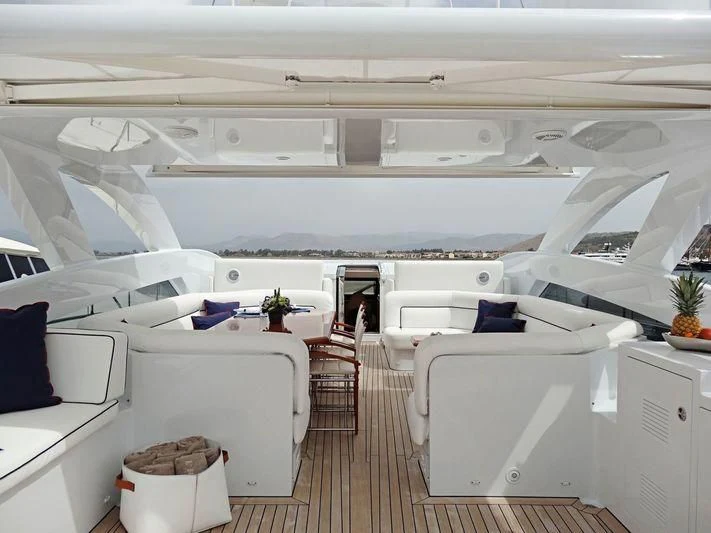 inside of a white yacht aboard L'EQUINOX Yacht for Sale