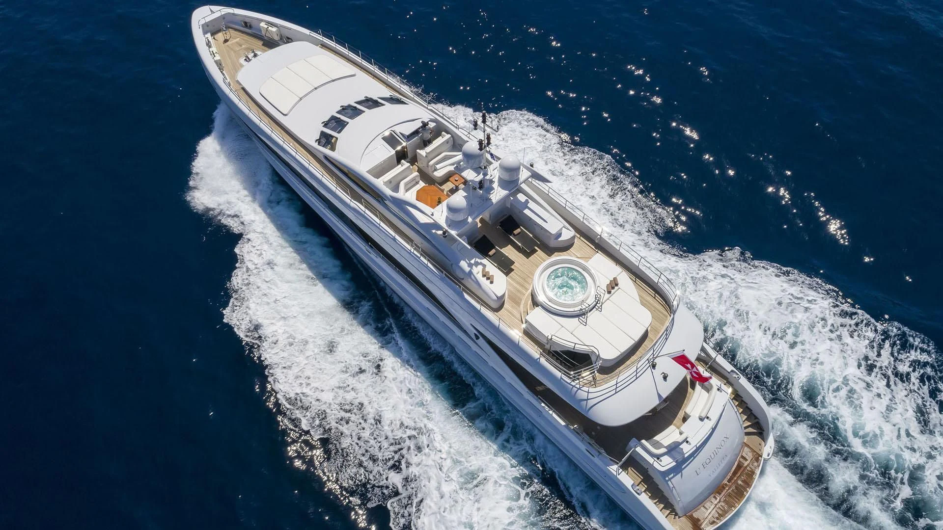 a ship on the water aboard L'EQUINOX Yacht for Sale