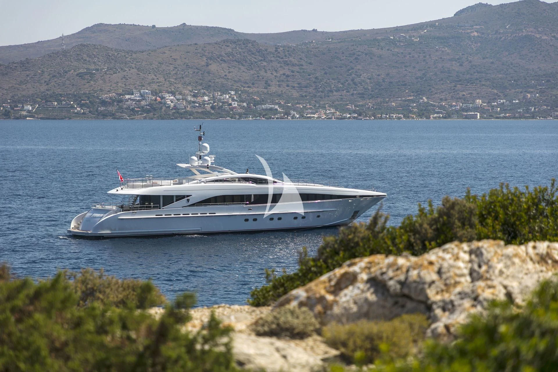 a boat on the water aboard L'EQUINOX Yacht for Sale