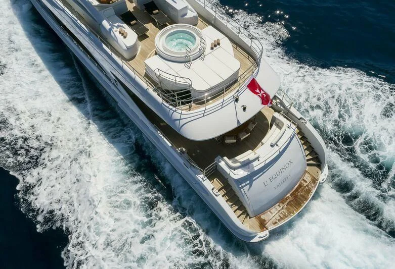 a ship on the water aboard L'EQUINOX Yacht for Sale