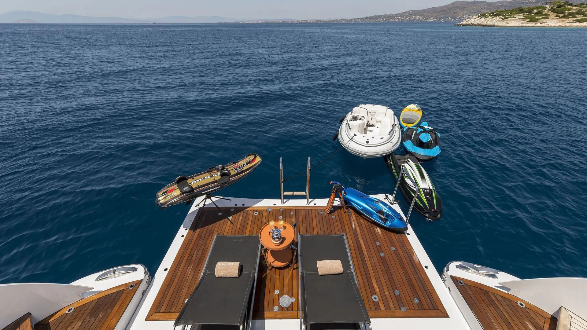 a boat on the water aboard L'EQUINOX Yacht for Sale