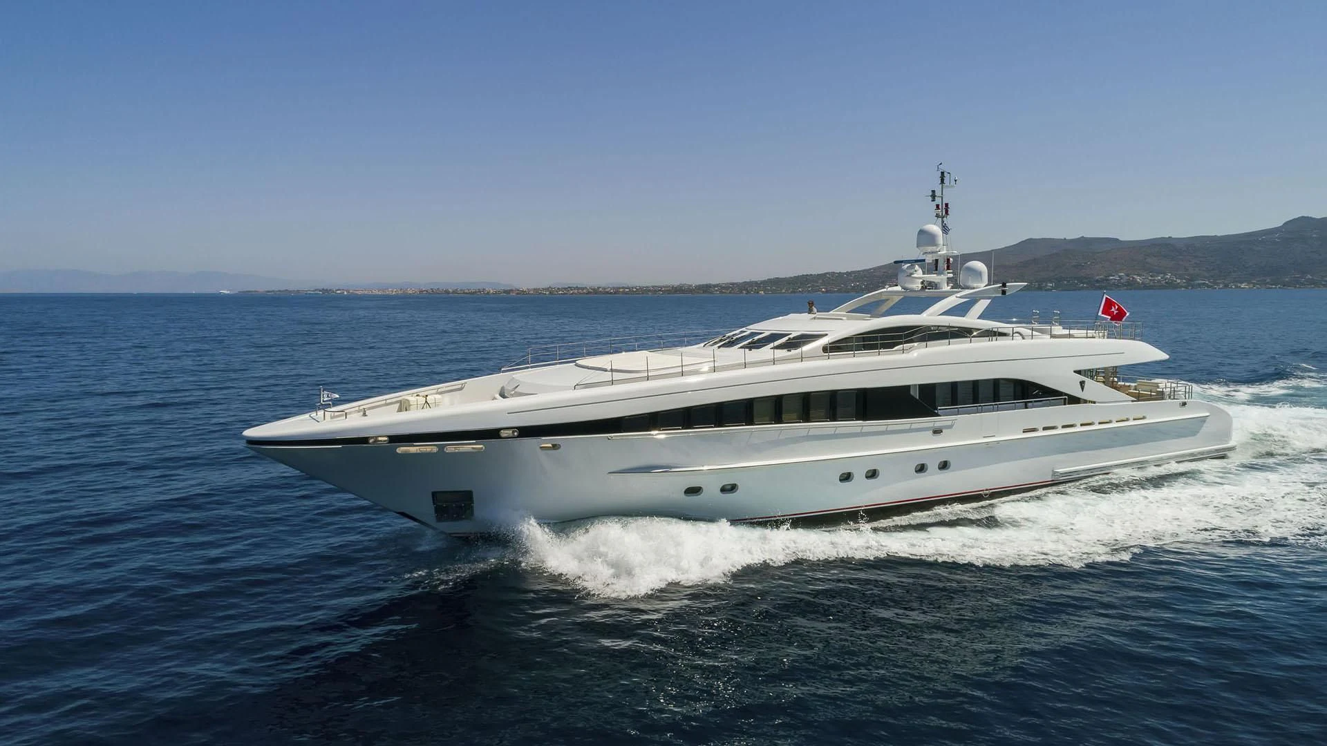 a boat on the water aboard L'EQUINOX Yacht for Sale
