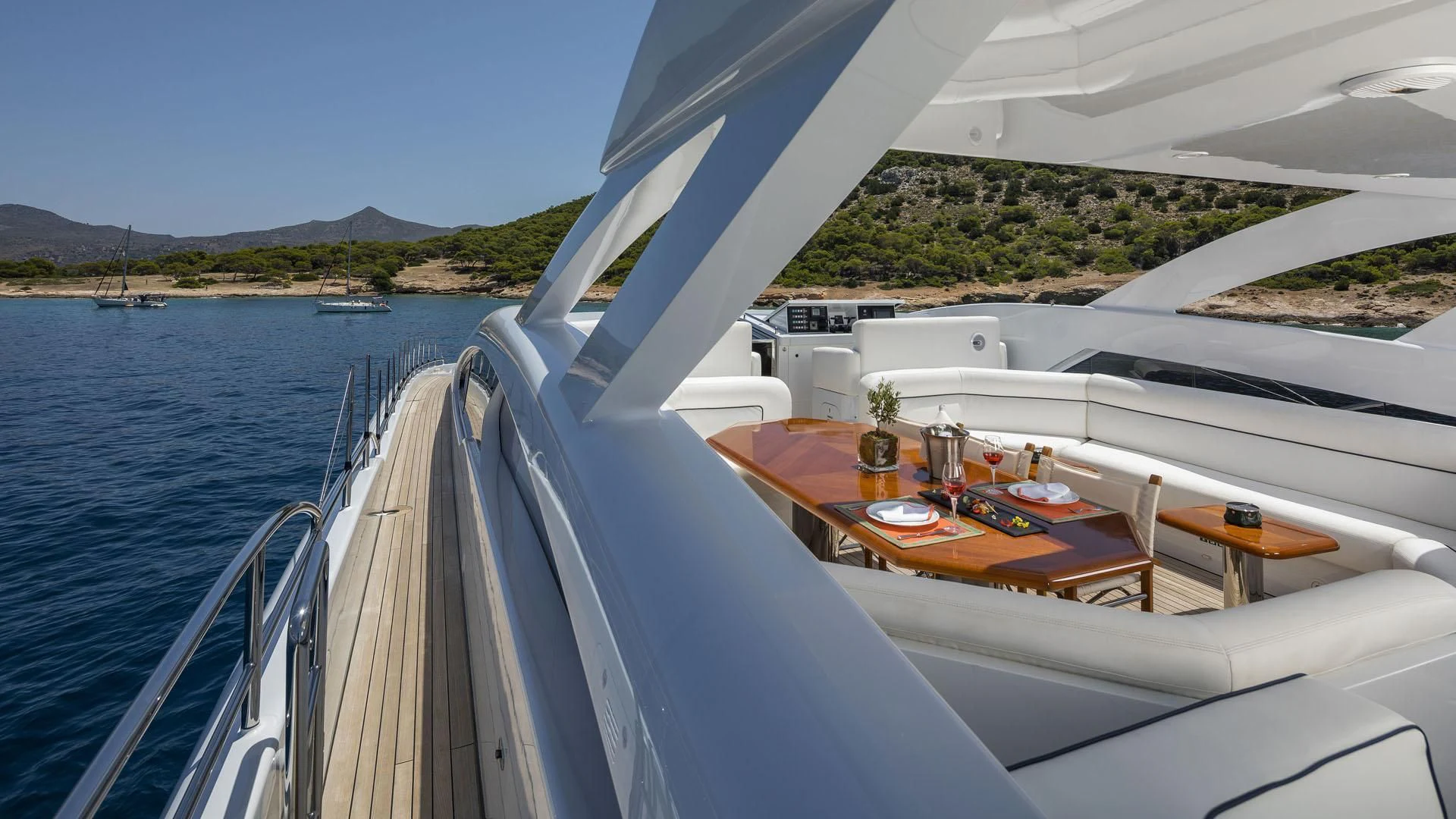 a boat on the water aboard L'EQUINOX Yacht for Sale
