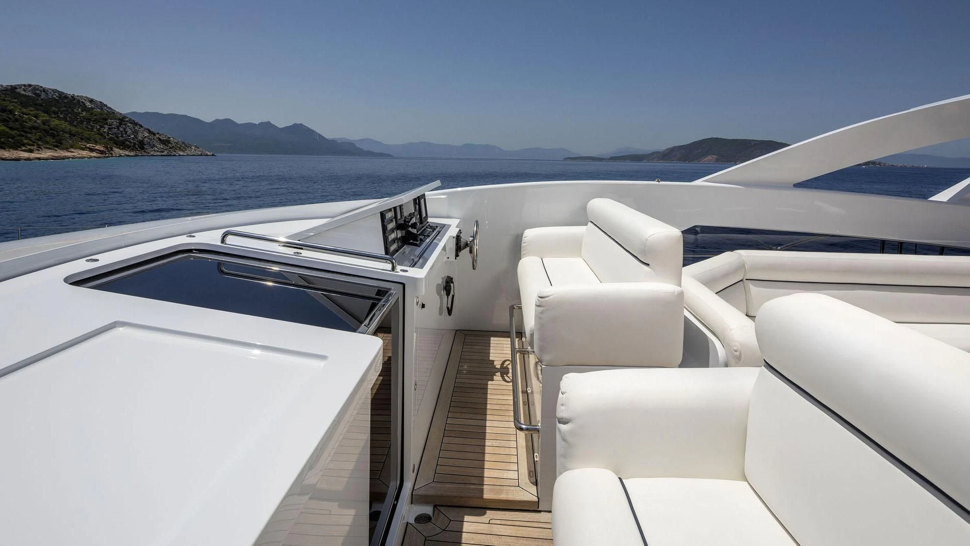 the inside of a boat aboard L'EQUINOX Yacht for Sale