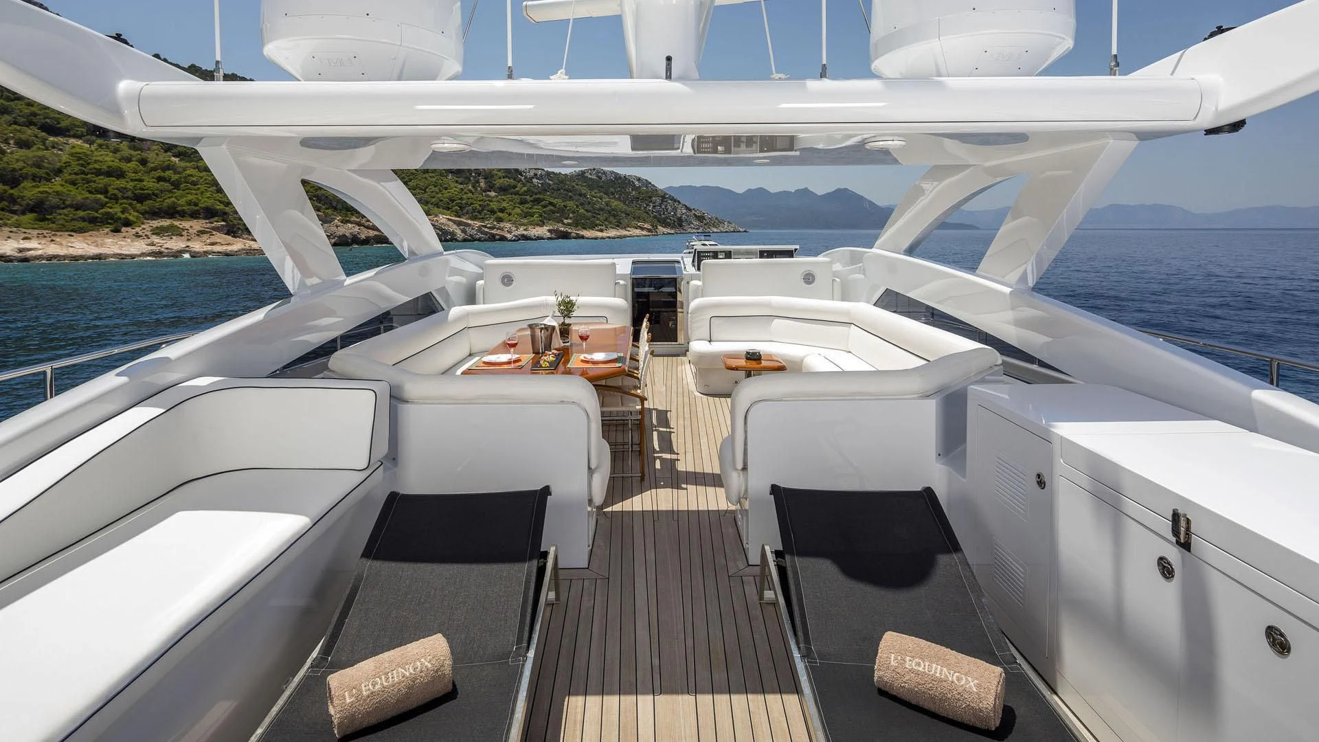 a boat on the water aboard L'EQUINOX Yacht for Sale