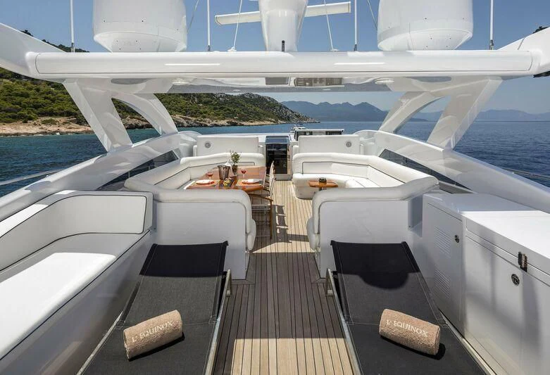 a boat on the water aboard L'EQUINOX Yacht for Sale