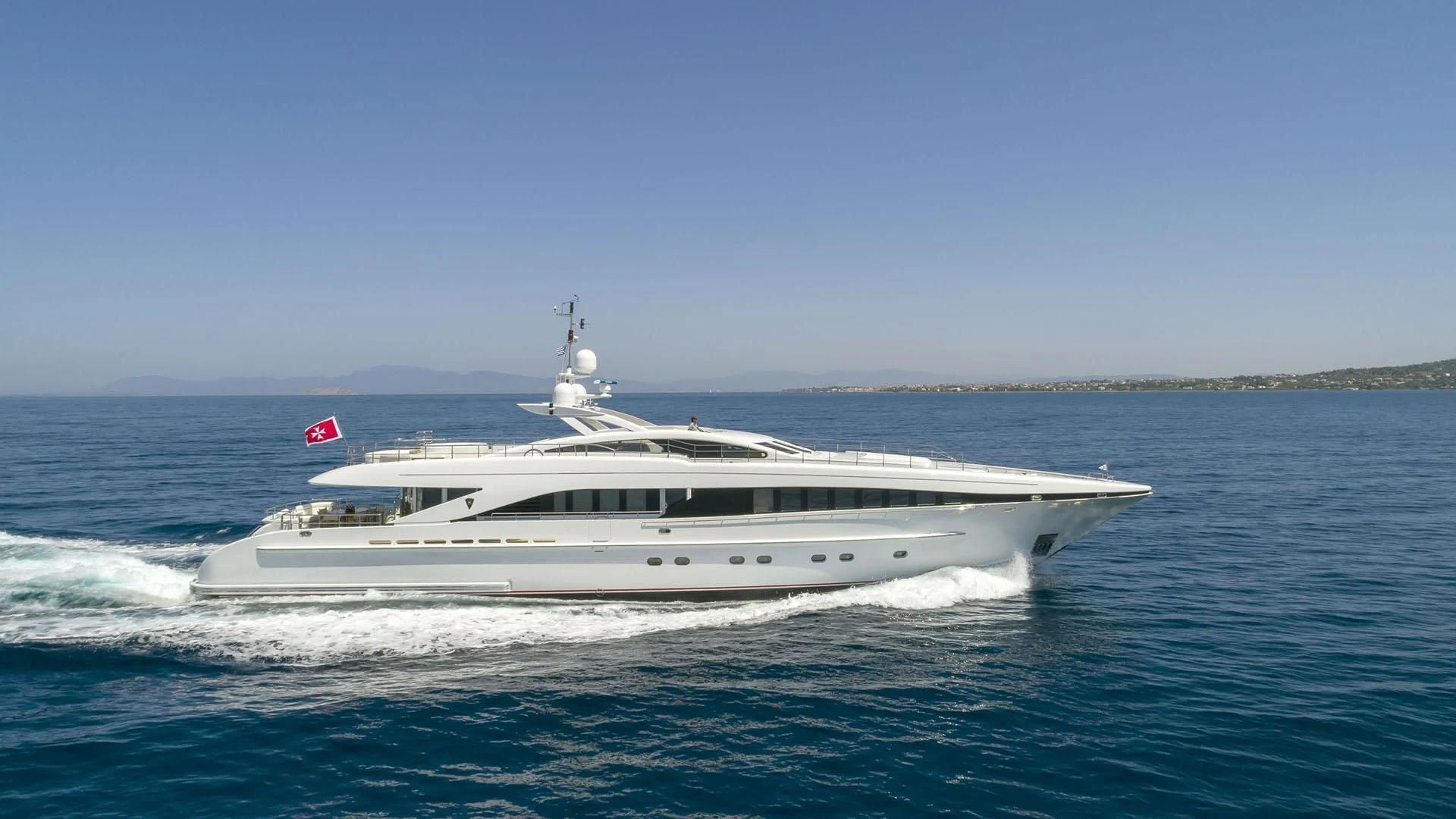 a boat on the water aboard L'EQUINOX Yacht for Sale