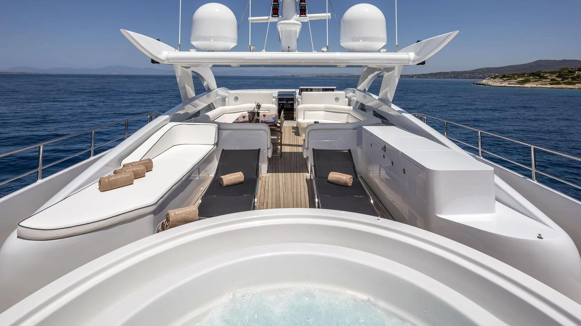 a boat on the water aboard L'EQUINOX Yacht for Sale