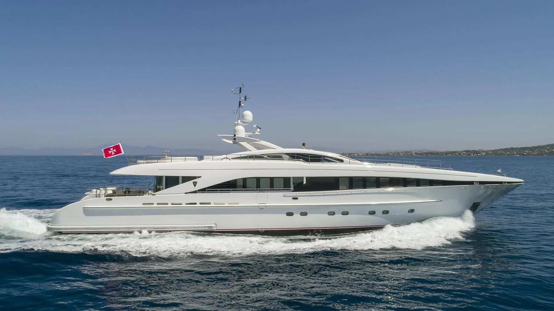a boat on the water aboard L'EQUINOX Yacht for Sale