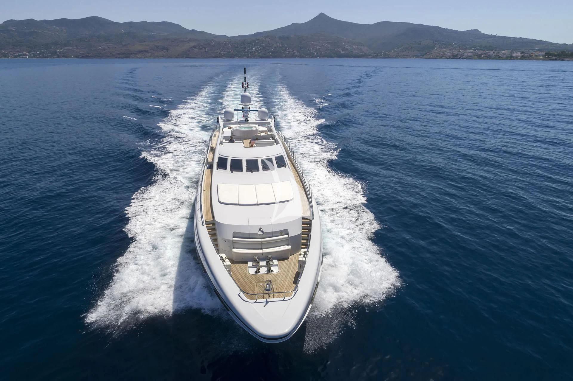 a boat on the water aboard L'EQUINOX Yacht for Sale
