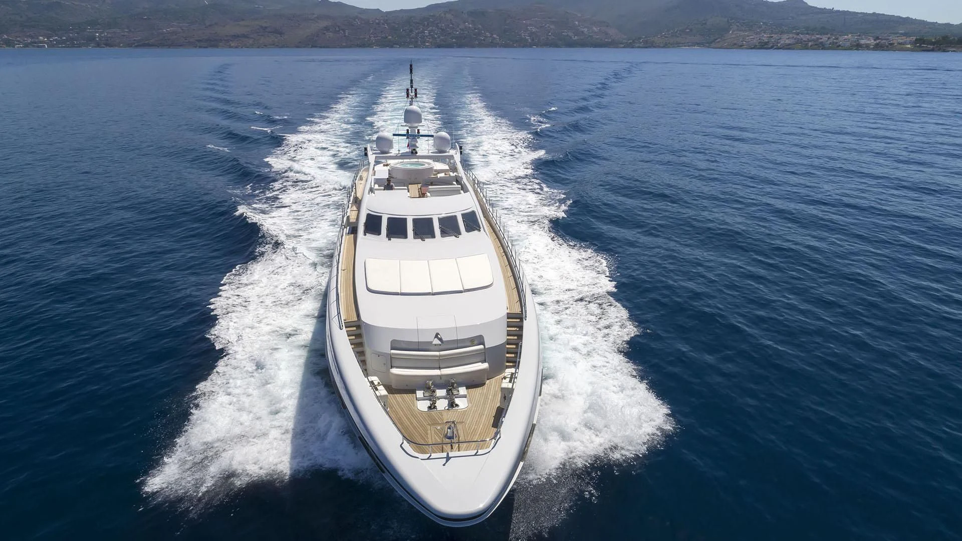 a boat on the water aboard L'EQUINOX Yacht for Sale