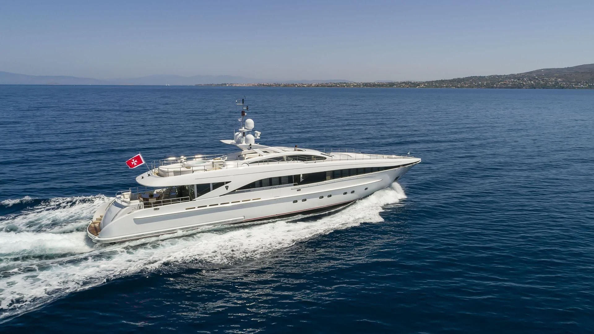 a boat on the water aboard L'EQUINOX Yacht for Sale