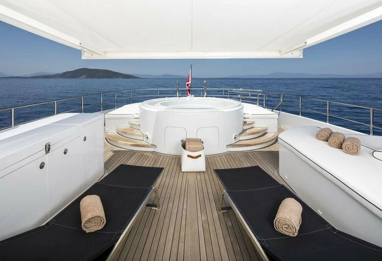 a boat on the water aboard L'EQUINOX Yacht for Sale