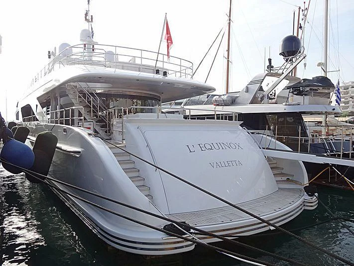 a row of boats docked aboard L'EQUINOX Yacht for Sale