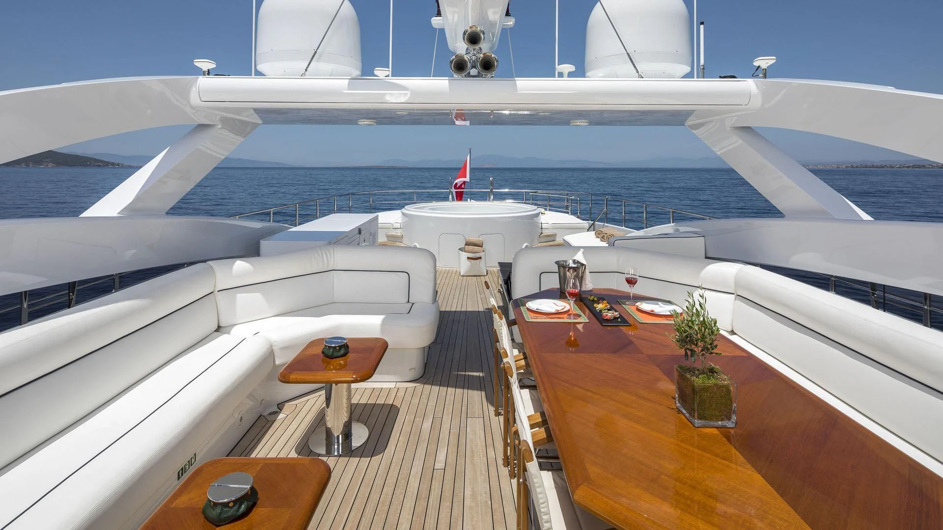a deck of a ship aboard L'EQUINOX Yacht for Sale