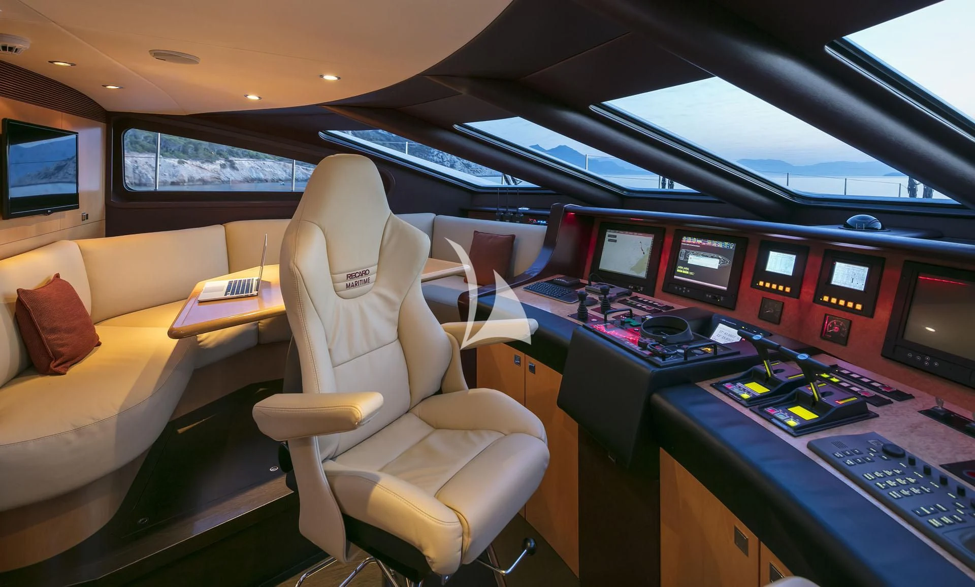 inside of a car aboard L'EQUINOX Yacht for Sale