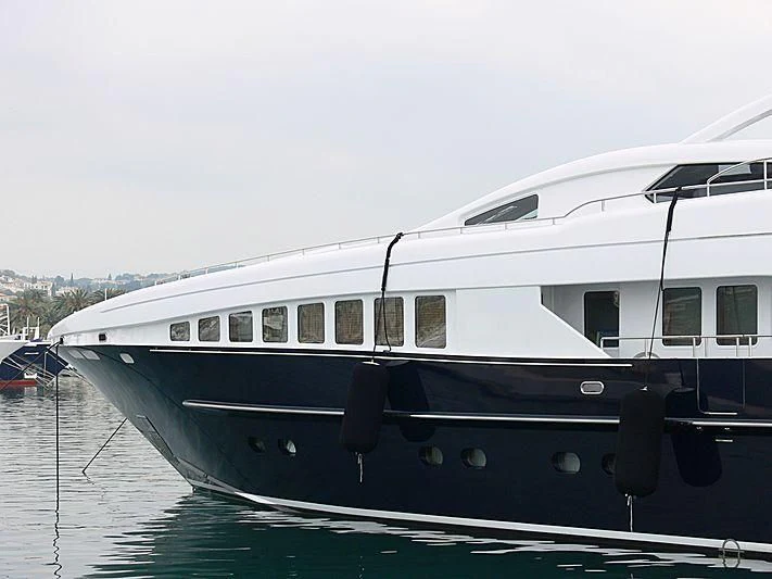a large white yacht aboard L'EQUINOX Yacht for Sale