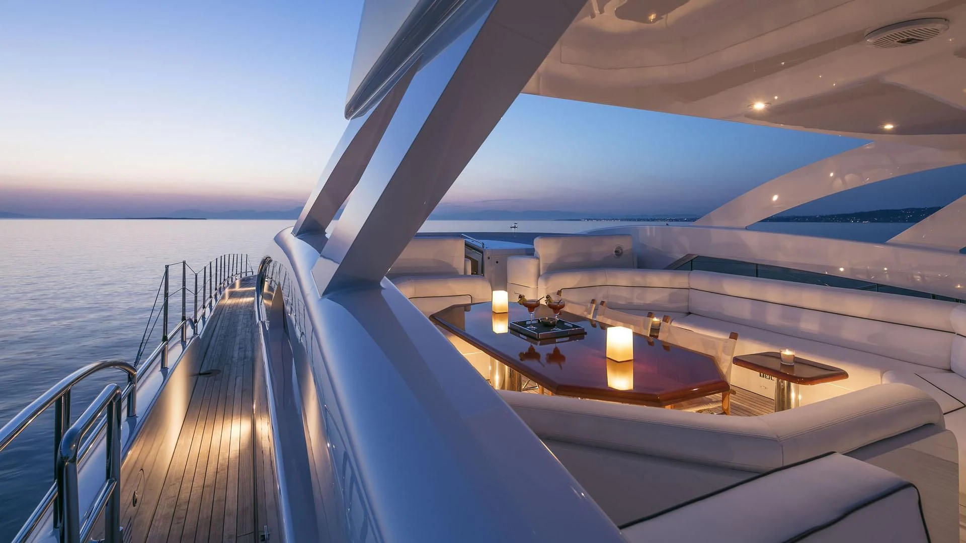 a boat on the water aboard L'EQUINOX Yacht for Sale