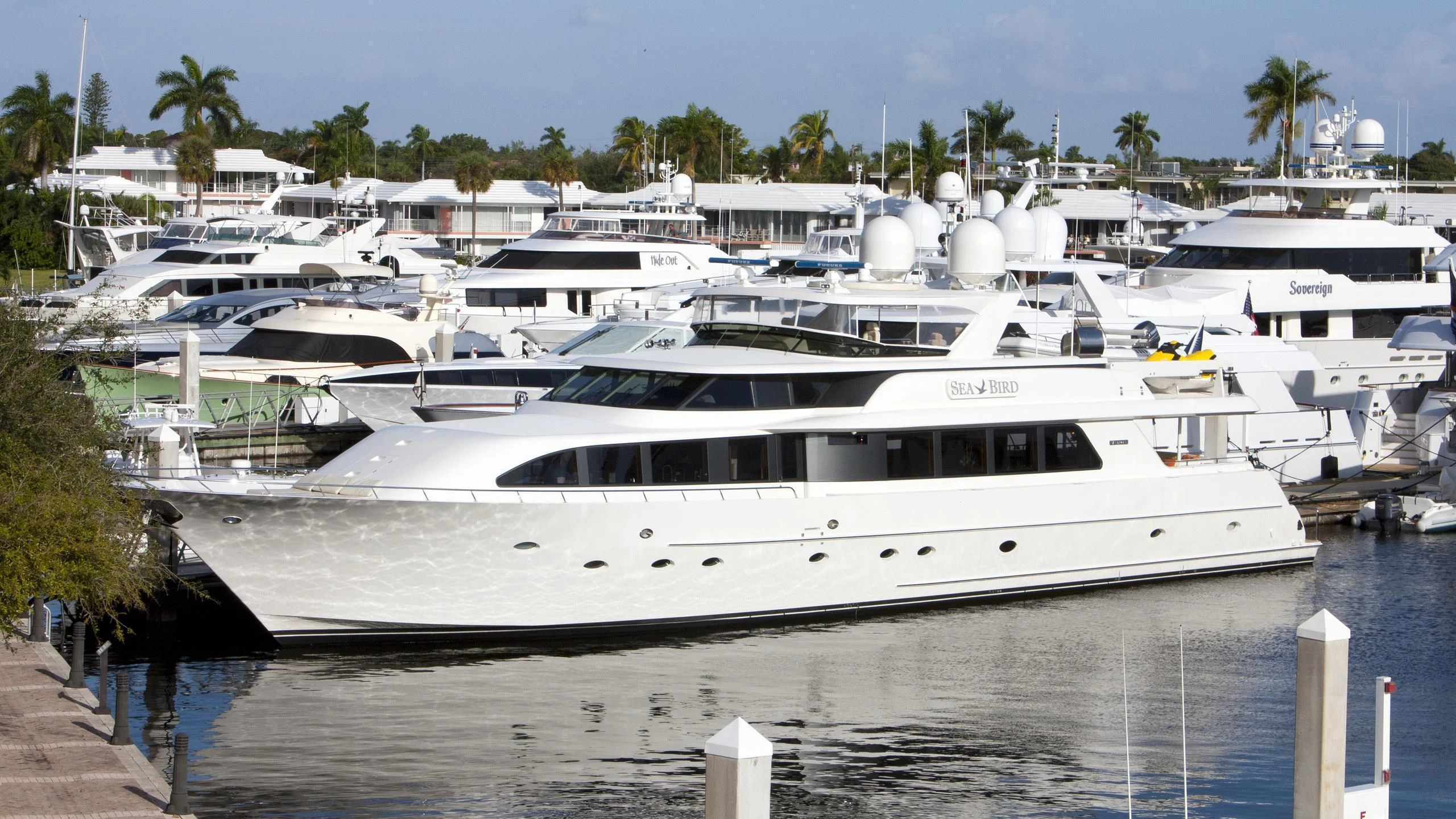 a large white yacht aboard INVICTA Yacht for Sale