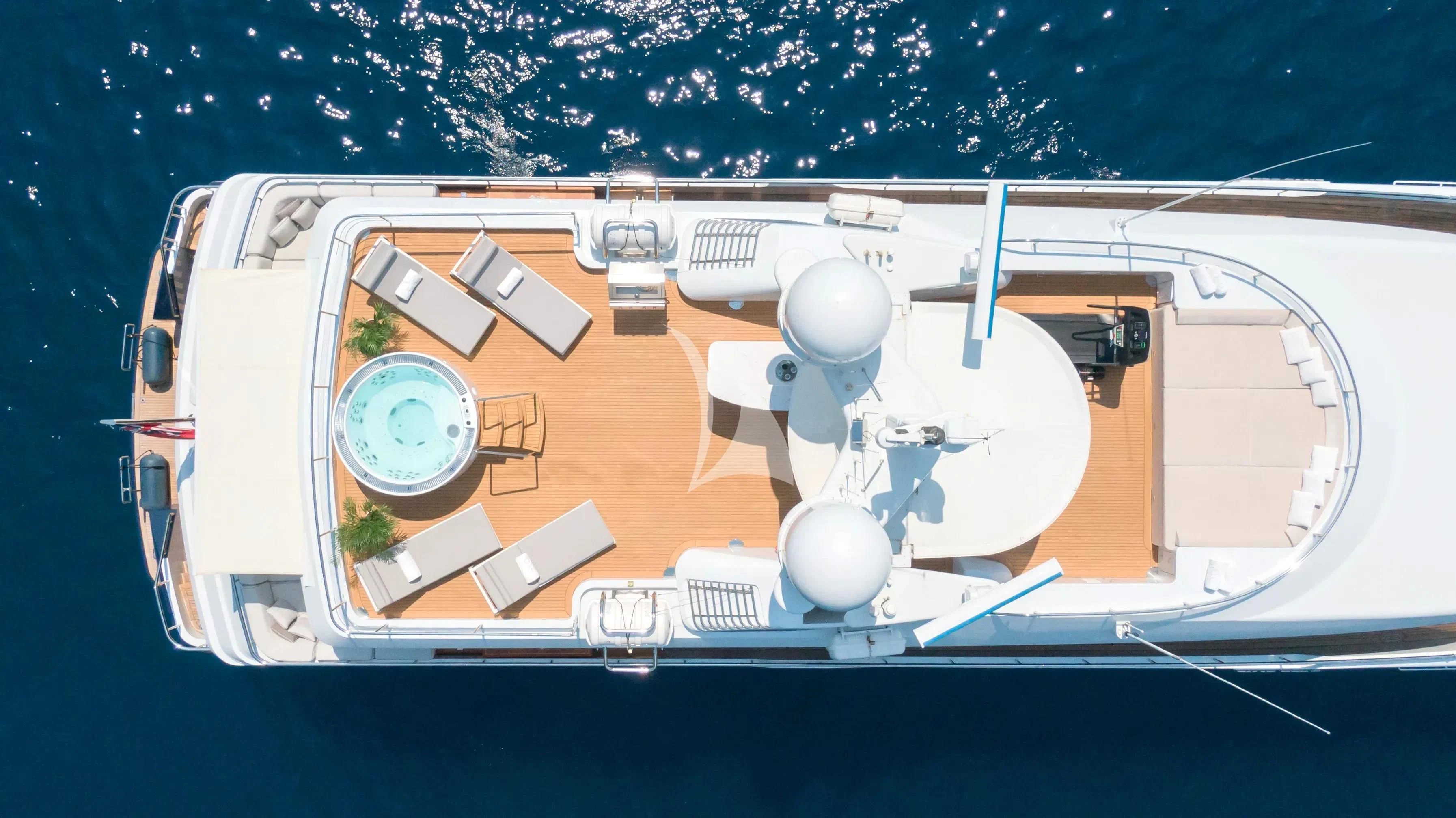 a model of a space ship aboard DEEP BLUE II Yacht for Charter