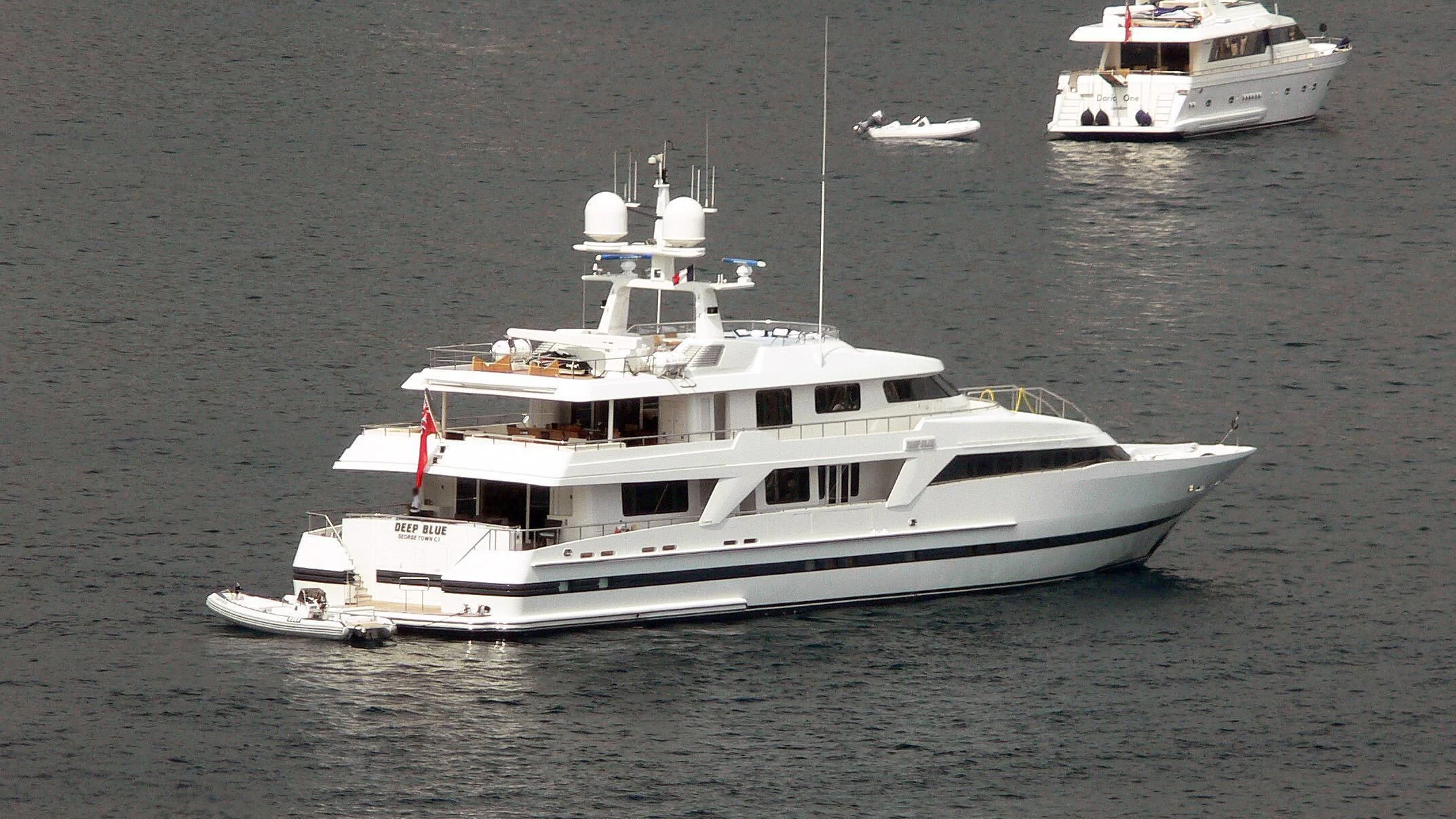a white yacht in the water aboard DEEP BLUE II Yacht for Charter