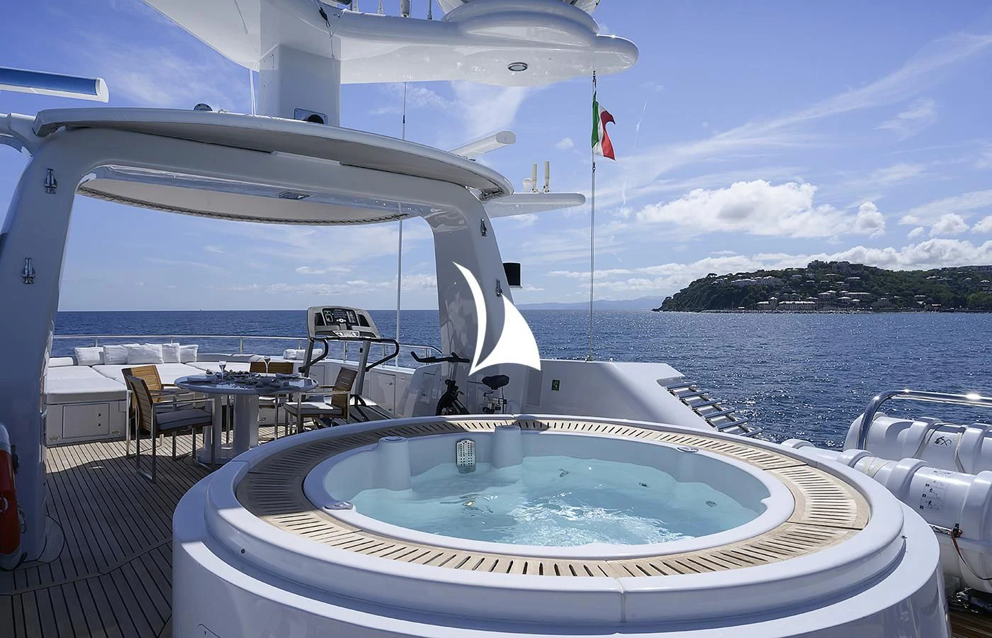 a boat on the water aboard DEEP BLUE II Yacht for Charter