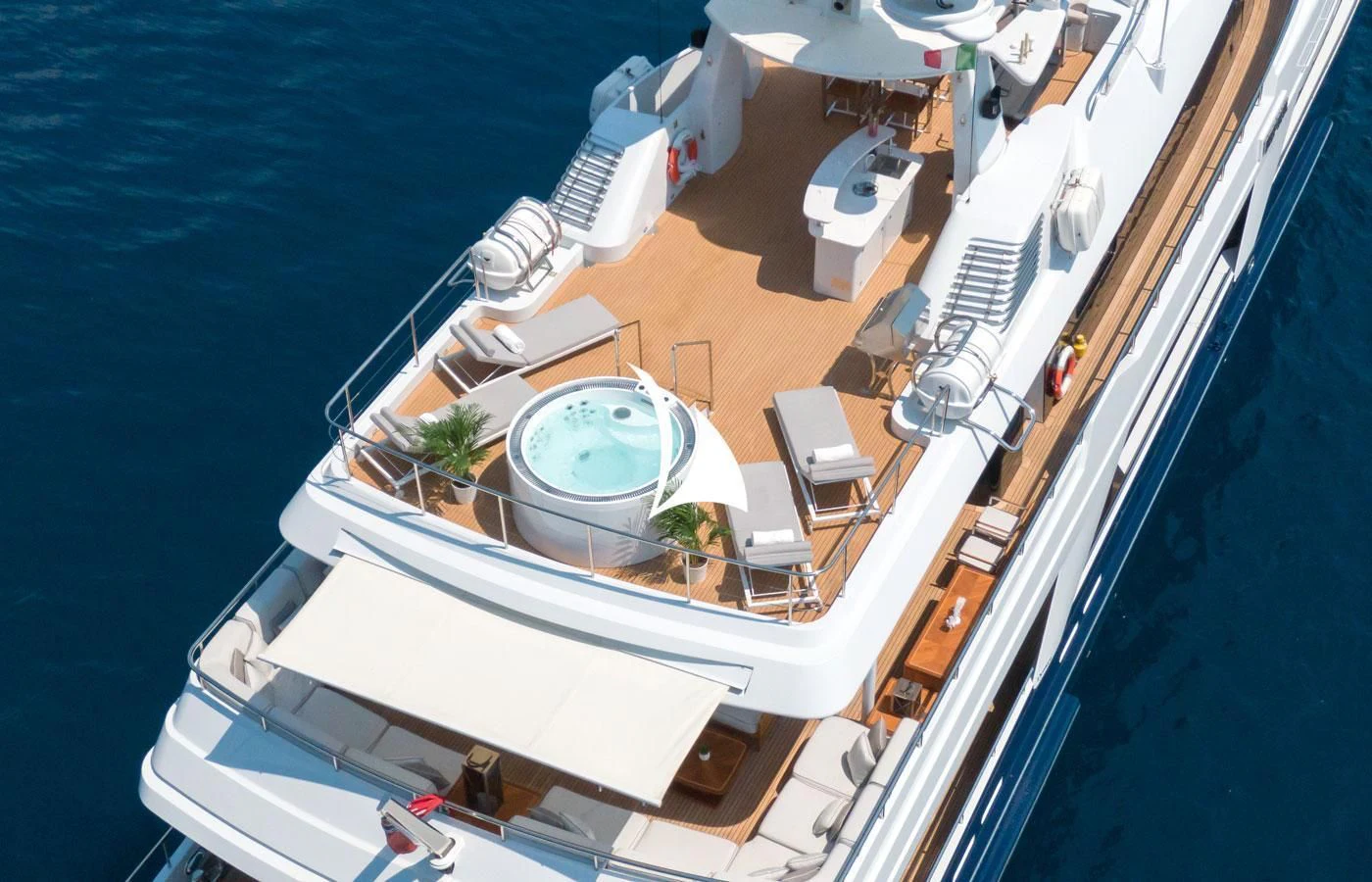 a house with a balcony aboard DEEP BLUE II Yacht for Charter