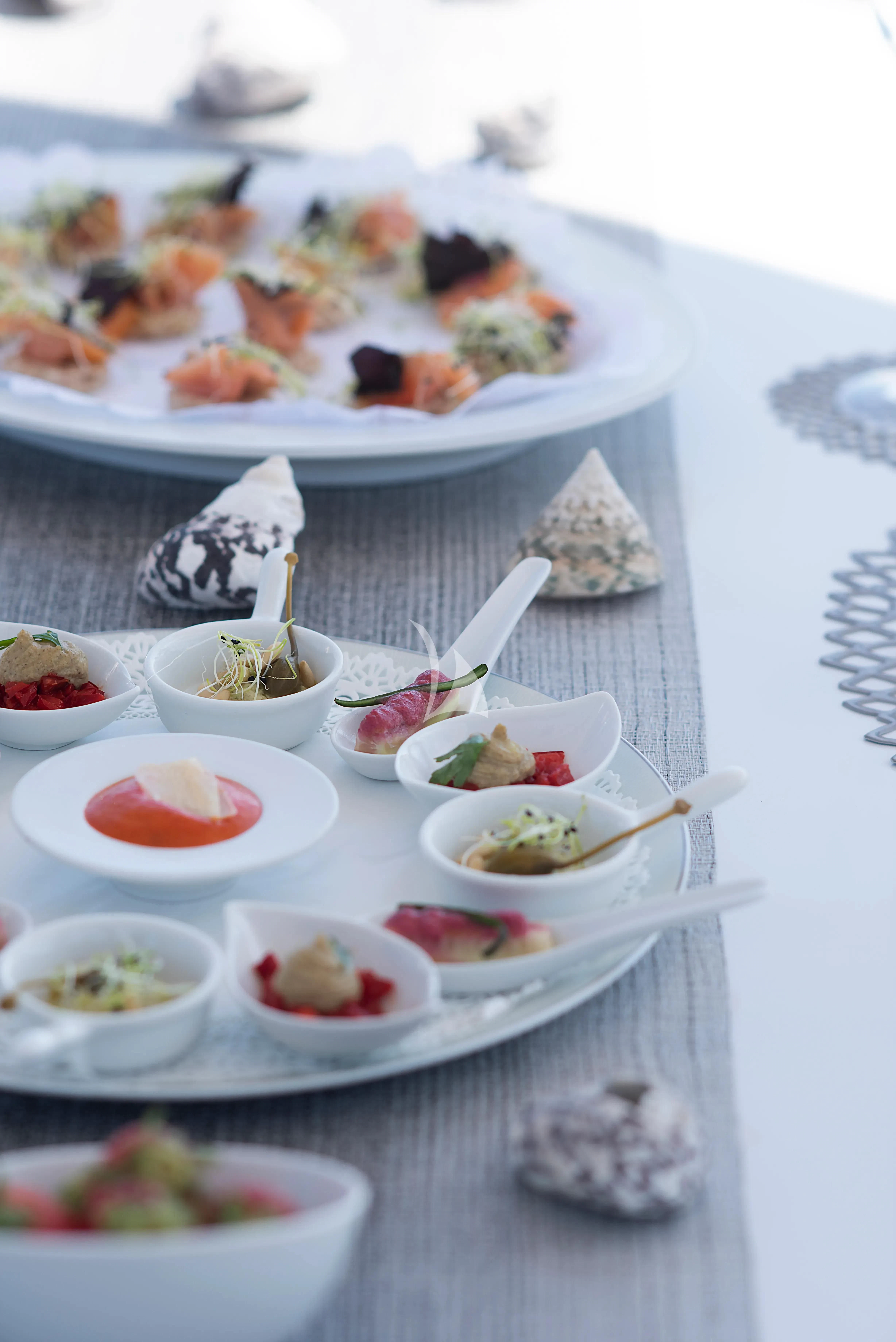 a table full of food aboard DEEP BLUE II Yacht for Charter