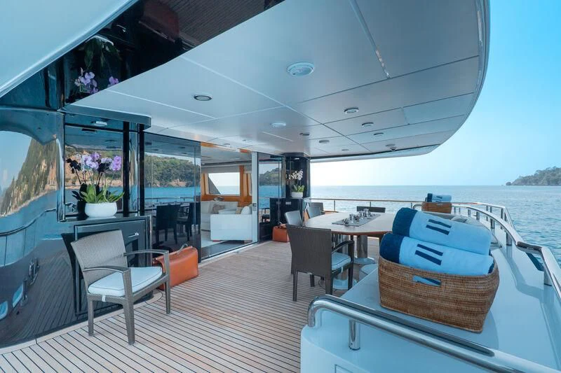 a boat on the water aboard DEEP BLUE II Yacht for Charter