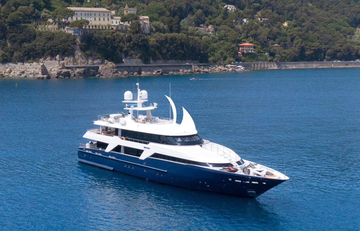 a boat on the water aboard DEEP BLUE II Yacht for Charter