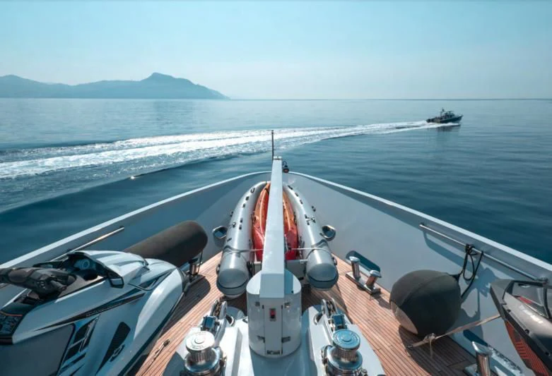 a boat on the water aboard DEEP BLUE II Yacht for Charter