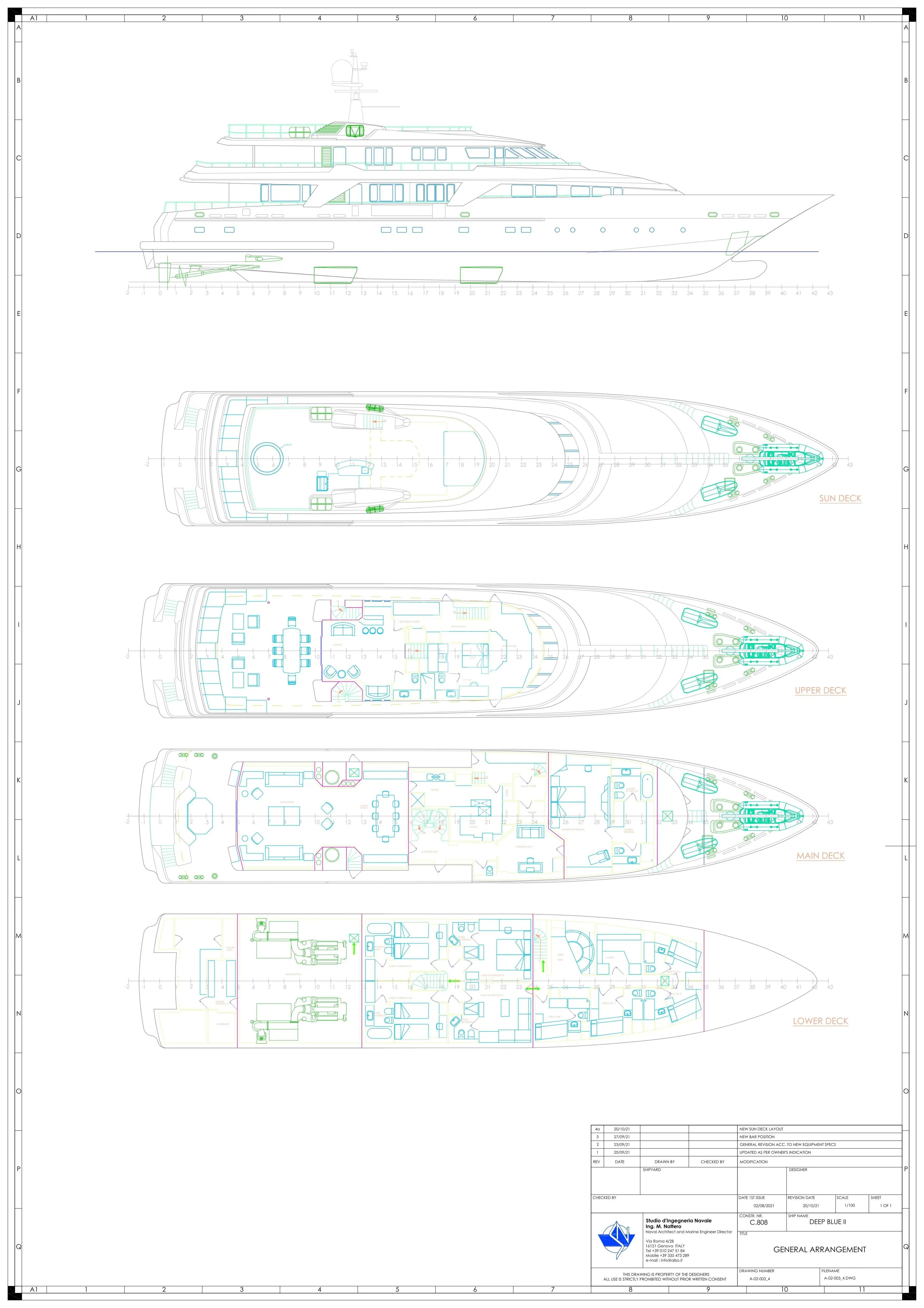 diagram aboard DEEP BLUE II Yacht for Charter