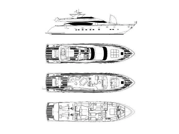 engineering drawing aboard DUBAI Yacht for Sale