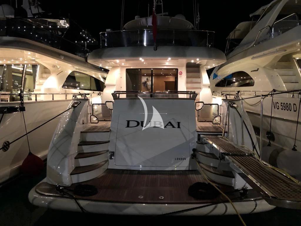a space shuttle on a platform aboard DUBAI Yacht for Sale