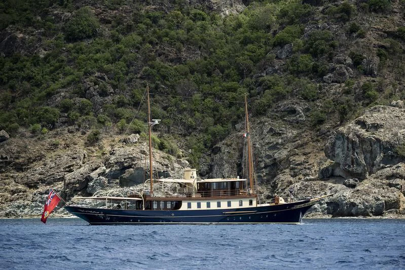 a boat sailing on the water aboard ATLANTIDE Yacht for Sale