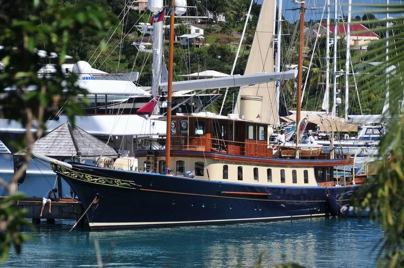 a boat in the water aboard ATLANTIDE Yacht for Sale