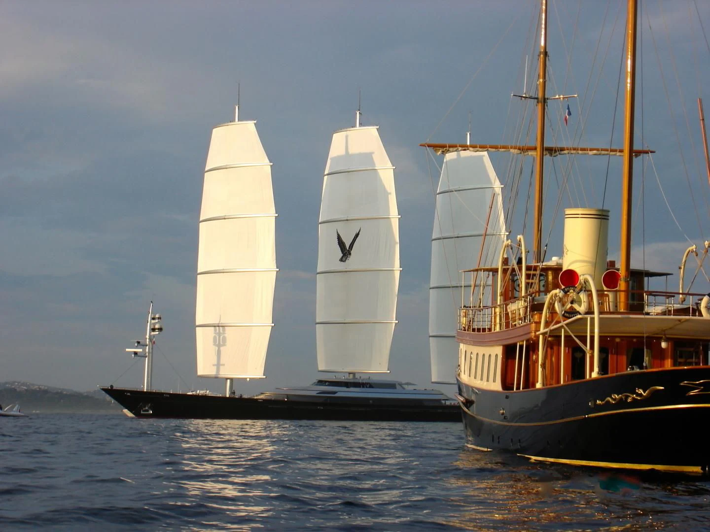 a couple of boats sit in the water aboard ATLANTIDE Yacht for Sale