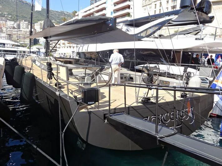 a boat with people on it aboard SORCERESS Yacht for Sale