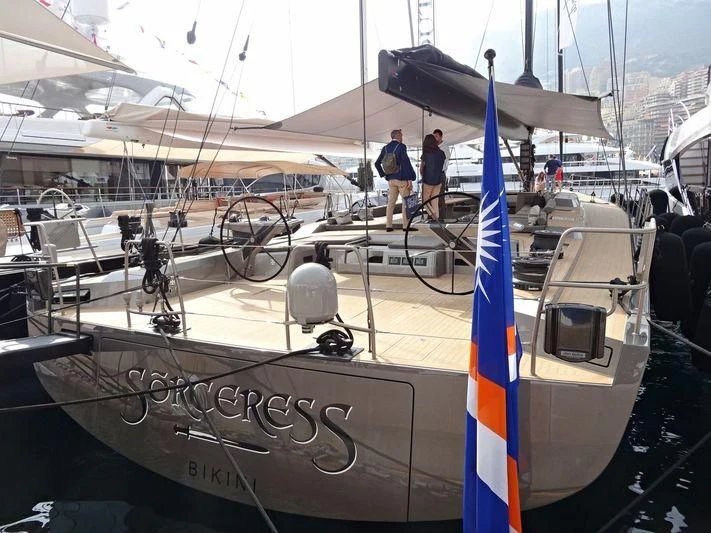 a boat in a museum aboard SORCERESS Yacht for Sale