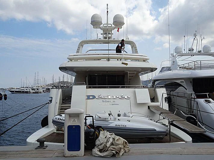 a boat docked at a pier aboard DESIREE BLEUE Yacht for Sale