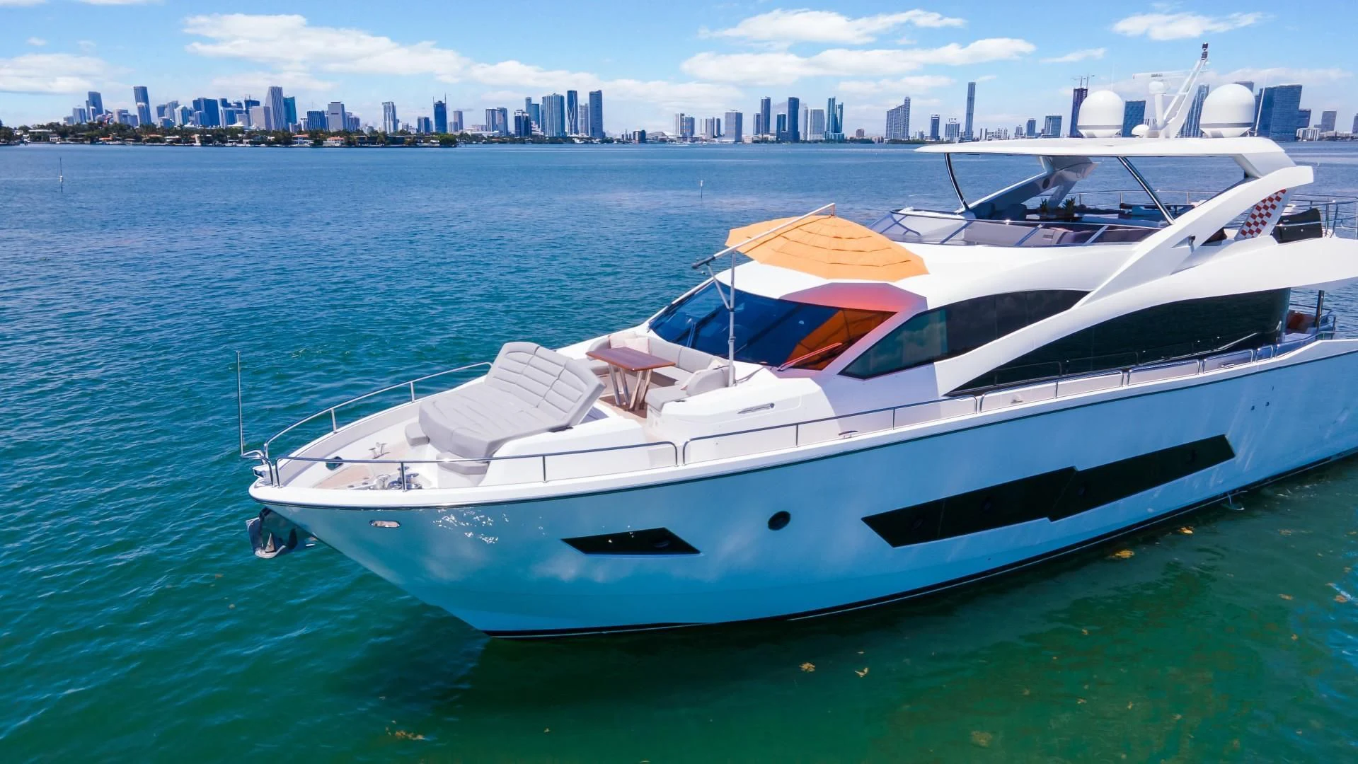 a boat on the water aboard SKYCHASER Yacht for Sale