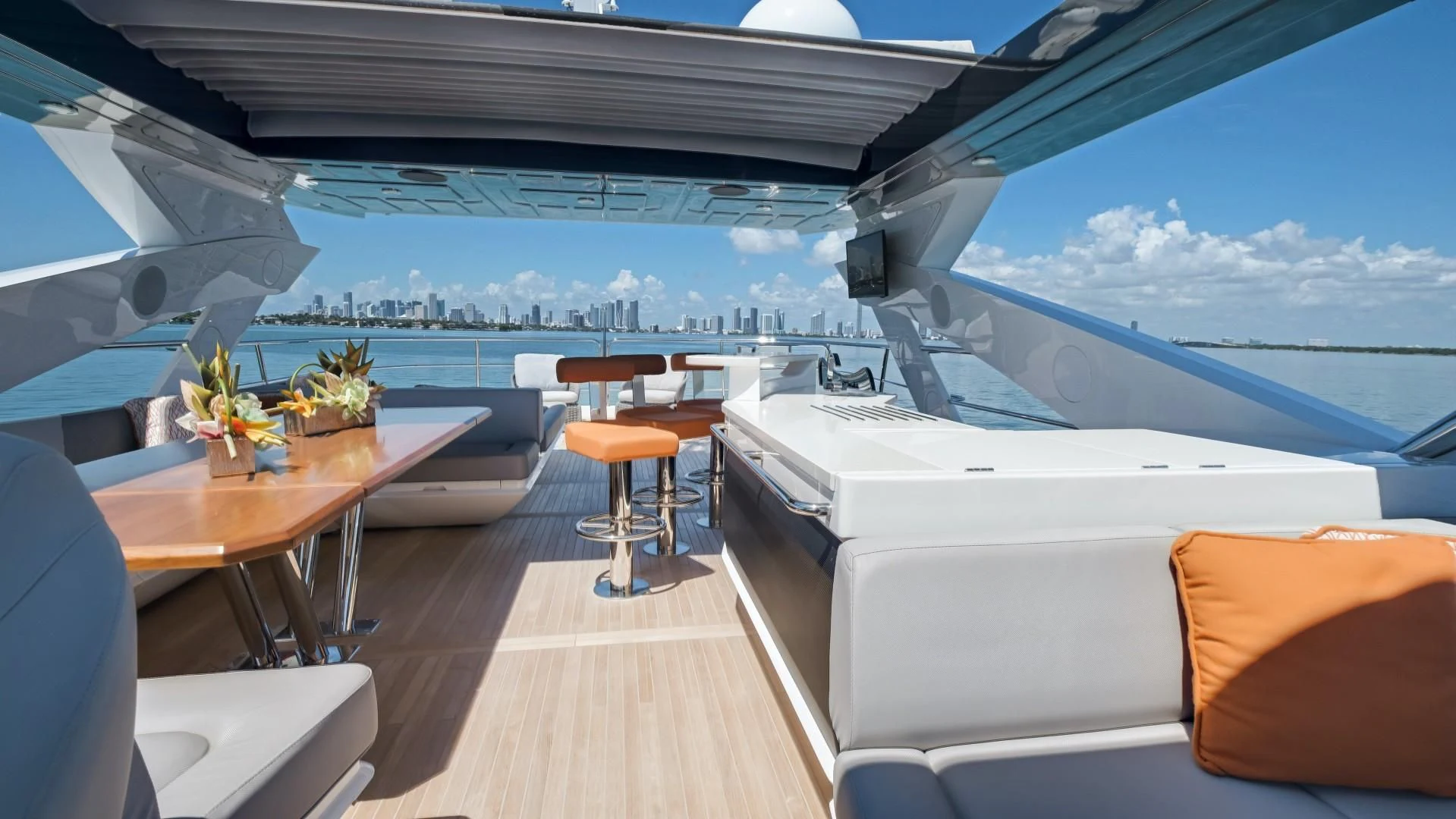a boat on the water aboard SKYCHASER Yacht for Sale