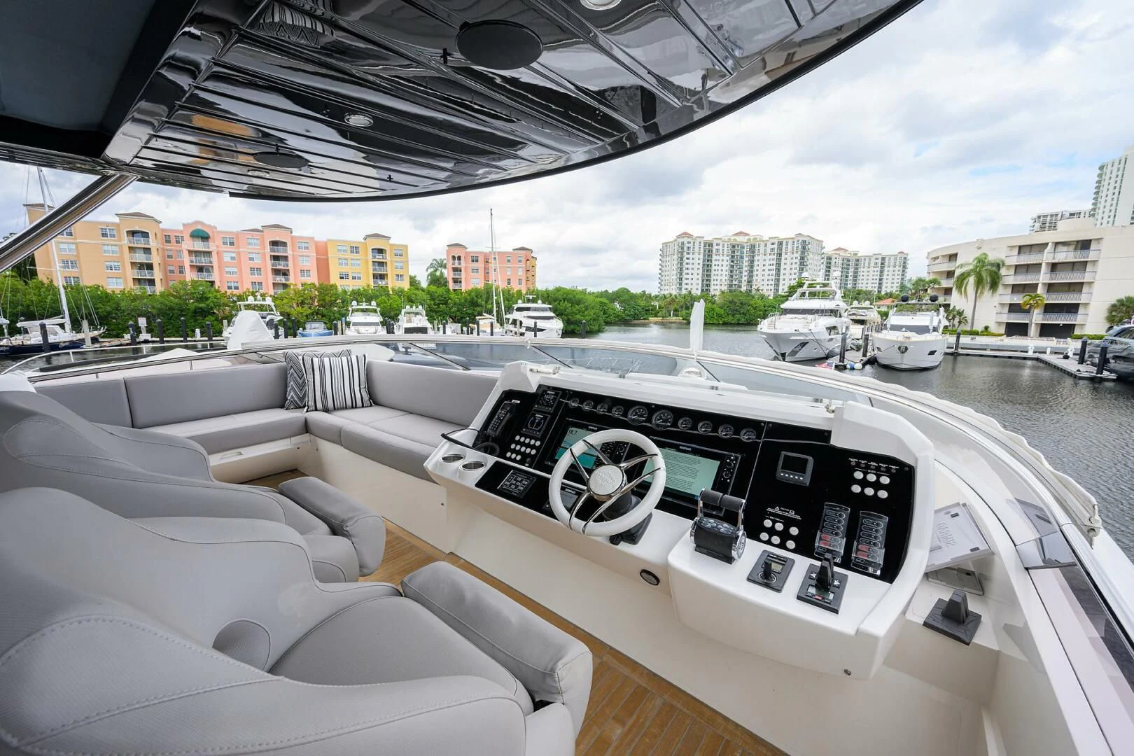 a boat on the water aboard SKYCHASER Yacht for Sale
