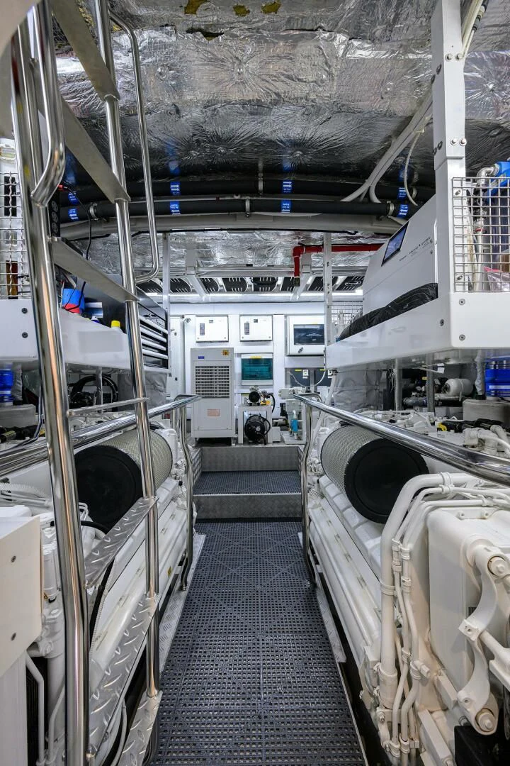 a large room with machines aboard SKYCHASER Yacht for Sale